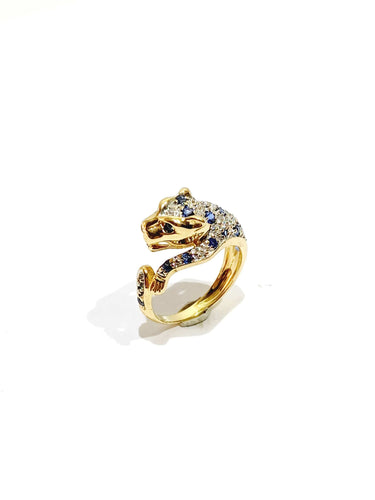 Bague 45 Bague Guépard diamants et saphirs 58 Facettes