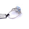 Bague 56 Bague Art Déco en or blanc avec aigue-marine et diamants 58 Facettes