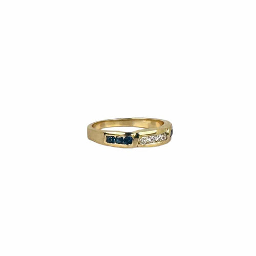 Bague Or jaune Diamants Saphirs
