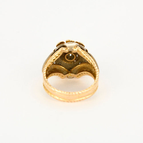Bague 58 Chevalière en or jaune et blanc et diamants 58 Facettes GU207