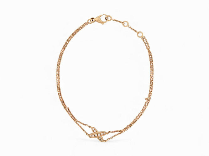 Bracelet bracelet CHAUMET jeux de liens en or rose 18k 3gr 10 diamants 0.1ct boite 58 Facettes 271111