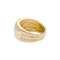 Bague 47 Bague godrons en or jaune et diamants. 58 Facettes 34440