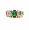 Bague 55.5 Bague en or jaune et blanc godrons et émeraude ovale 58 Facettes