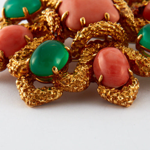 Boucles d'oreilles VAN CLEEF & ARPELS - Parure "Delphe Collection" Corail et chrysoprase 58 Facettes DV0332-5