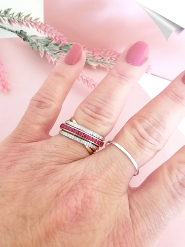 Bague 56 Bague Croisée Rubis Diamants 58 Facettes AA 1568