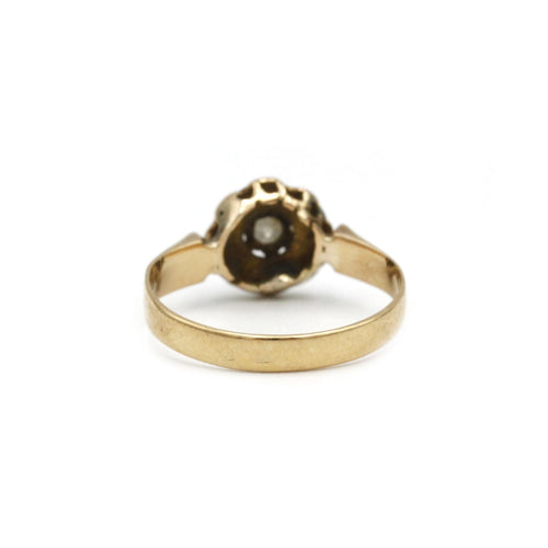 Bague or jaune, diamant, perles 58 Facettes 240368R