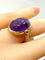 Bague en or jaune 18 carats, scarabée en améthyste mobile
