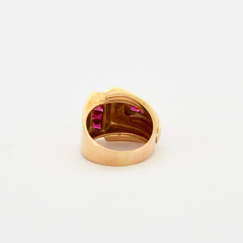 Bague 55 Bague Tank Or jaune Rubis 58 Facettes