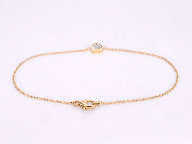 Bracelet Bracelet en or avec cœur en diamant 0,10 carat 58 Facettes 2233