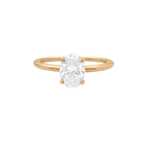 Bague 52 Bague solitaire or jaune, diamant ovale. 58 Facettes 34668