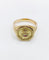 Bague 52 AUGIS - Bague médaille amour or jaune couronne de lauriers ornée de rubis et de diamant (circa 1958) 58 Facettes A04959