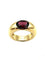 Bague 51 CARTIER. Collection "Ellipse", bague or jaune et grenat 58 Facettes