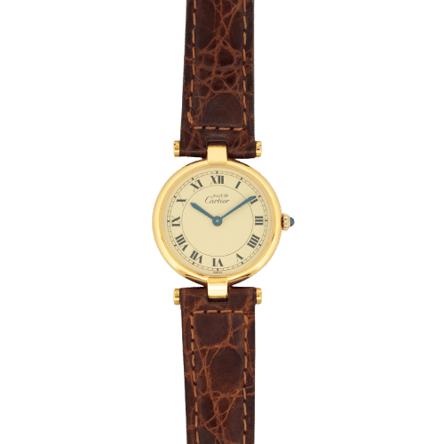 Montre Cartier - Montre Must Vendôme cadran lemon chiffres romains en vermeil 58 Facettes