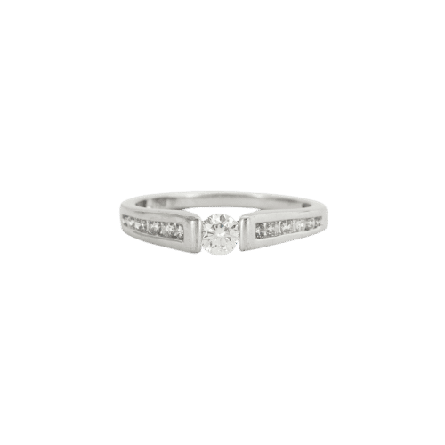 Bague Bague diamant solitaire et pavage diamants 58 Facettes