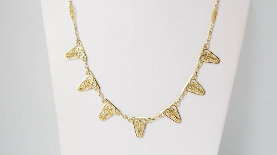 Collier Collier draperie en or filigrané 58 Facettes 32103