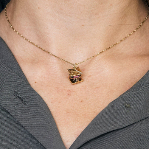 Pendentif Pendentif "Charm's" pagode en or jaune et pierres de couleurs 58 Facettes POI0223