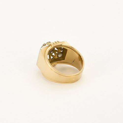 Bague 56 Bague or jaune et blanc, diamants 58 Facettes B250236