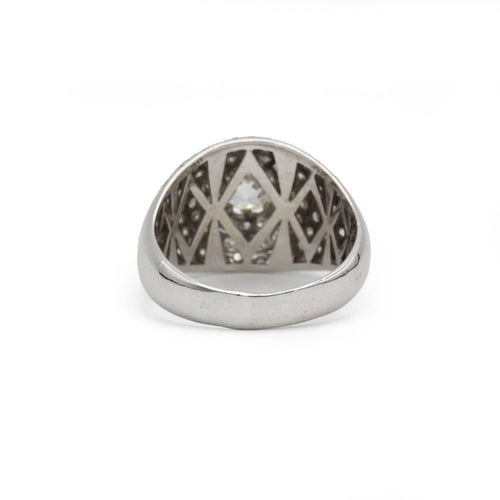 Bague 62 Bague Bombée - Platine & Diamants 58 Facettes 220488R