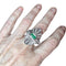 Bague 54 BAGUE EN OR DE STYLE AR DÉCO AVEC DIAMANTS 1 ct ET ÉMERAUDE 1 ct 58 Facettes Q319B