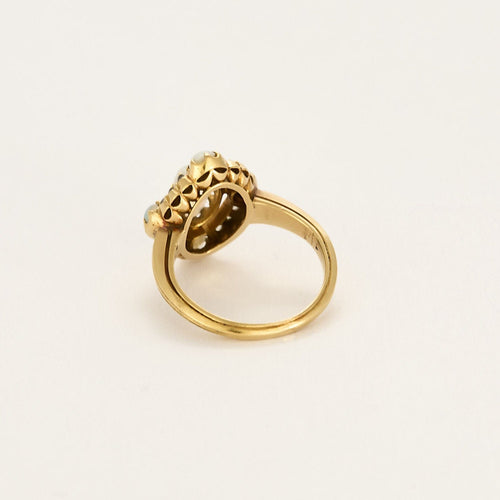 Bague 49 Charmante Bague de jeune fille en or jaune, opales et diamants 58 Facettes PRG1880