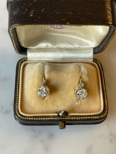 Boucles d'oreilles Dormeuses diamants 58 Facettes