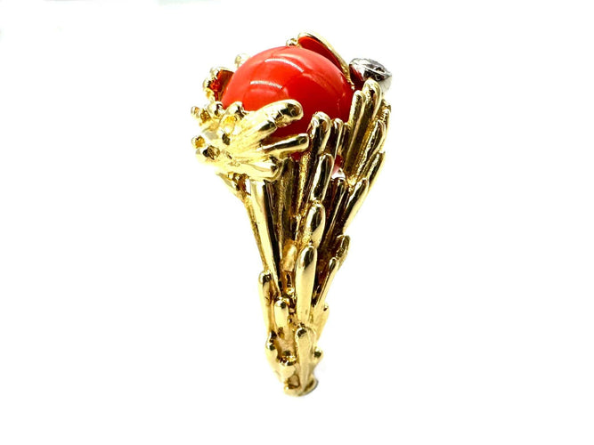 Bague 57 GILBERT ALBERT. Bague or jaune, diamant et billes interchangeables 58 Facettes