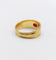 Bague jonc vintage Art Déco or jaune, cabochon de rubis 58 Facettes A06209