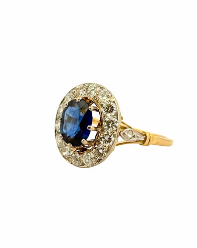 Bague 54 Bague ancienne en or 18 carats saphir et diamants 58 Facettes