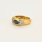 Bague 53 Bague bandeau or jaune, saphir et diamants 58 Facettes 240205