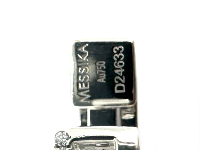 Boucles d'oreilles MESSIKA. Collection "Move Romane", clip or blanc 18K et diamants 58 Facettes