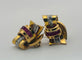 Boucles d'oreilles Boucles d'oreilles en or serties de diamants et de rubis, style chevalier 58 Facettes 50223