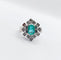 Bague 46.5 Bague vintage or blanc 14k émeraude et diamants 58 Facettes A05891