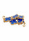 Bracelet Bracelet Alhambra Van Cleef & Arpel agate bleu or jaune 18 carats 58 Facettes