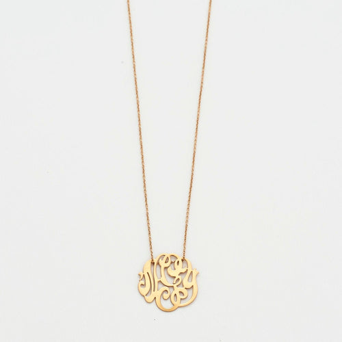 Collier Collier Ginette NY "Baby Lace Monogram" or rose 58 Facettes
