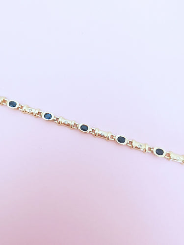 Bracelet Bracelet or jaune saphirs et diamants 58 Facettes AA 1689