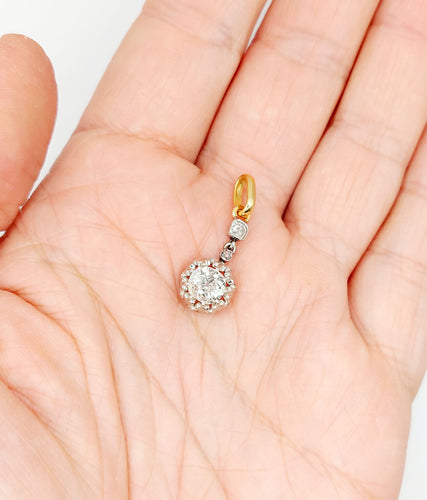Pendentif Pendentif antique taille ancienne en or 18k et platine et diamants 58 Facettes A06669