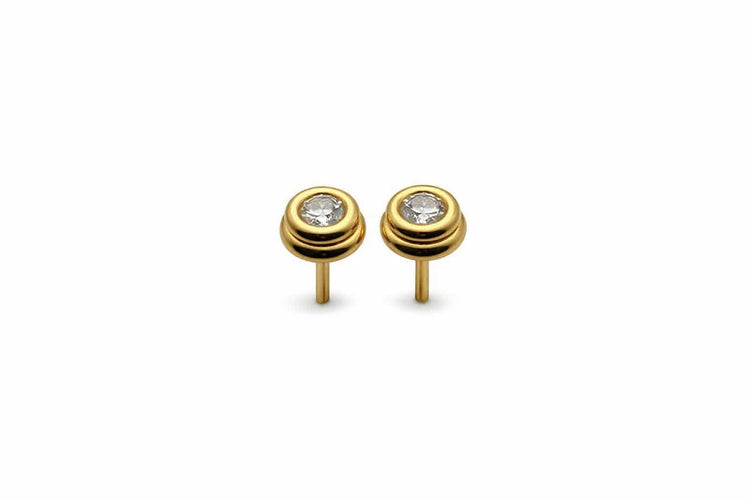 Boucles d'oreilles Boucles d'oreilles en or jaune avec diamants 58 Facettes 50396