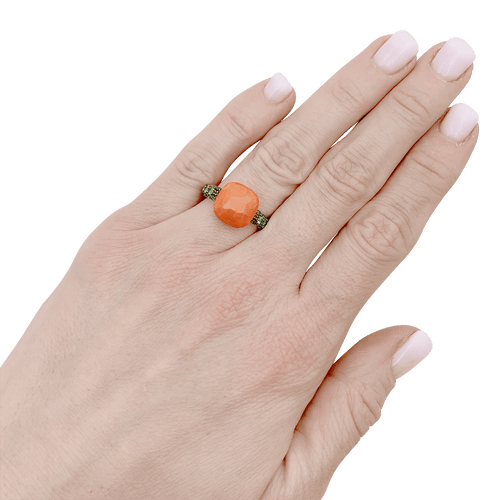 Bague 49 Bague Pomellato "Capri" en or rose, corail et tsavorites. 58 Facettes 34455