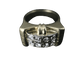 Bague 56.5 Bague modèle Tank d'époque 1940/50 or bicolore diamants 58 Facettes