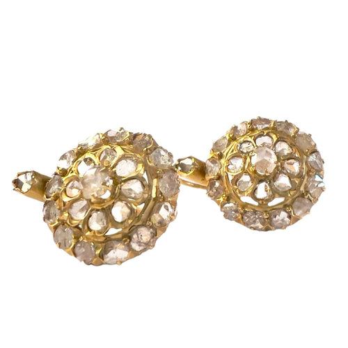 Boucles d'oreilles Boucles d'oreilles de style ancien, datant du début du XXe siècle, en or 18 carats et diamants. 58 Facettes Q349B