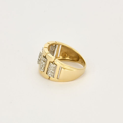 Bague 53 Bague en or jaune et or gris , diamants 58 Facettes CAN12052
