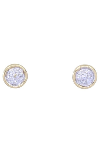 Boucles d'oreilles Boucles d'oreilles clous or jaune et blanc diamants 58 Facettes 092251