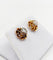 Puces d'oreilles antique or rose 18k fleurs et diamants taille roses (circa 1880 58 Facettes A06248