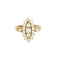 Bague navette en or jaune, or blanc et diamants
