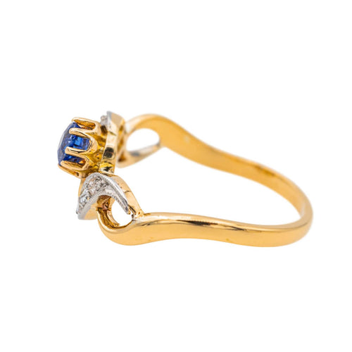 Bague 50 Bague Toi & moi Or jaune, Platine Perle de culture, Saphir, Diamant 58 Facettes 3853932RV