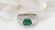 Bague 55.5 Bague jonc en or blanc émeraude et diamants 58 Facettes 31937