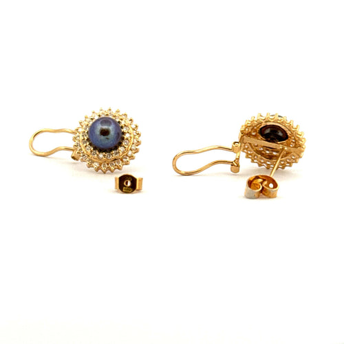 Boucles d'oreilles Boucles d’oreilles or, diamants, perles de Tahiti 58 Facettes
