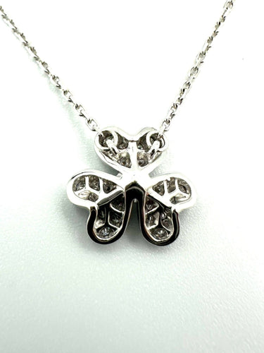 Collier VAN CLEEF & ARPELS. Collection "Mini Frivole", collier or blanc 18K et diamants (full set) 58 Facettes