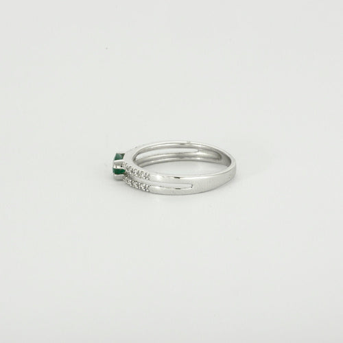 Bague 54 Bague or blanc émeraude et diamants 58 Facettes 413176