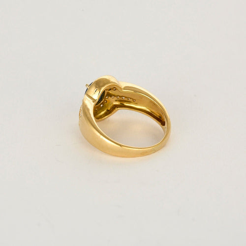 Bague 56,5 Bague or jaune, saphir et diamants 58 Facettes SMA0139